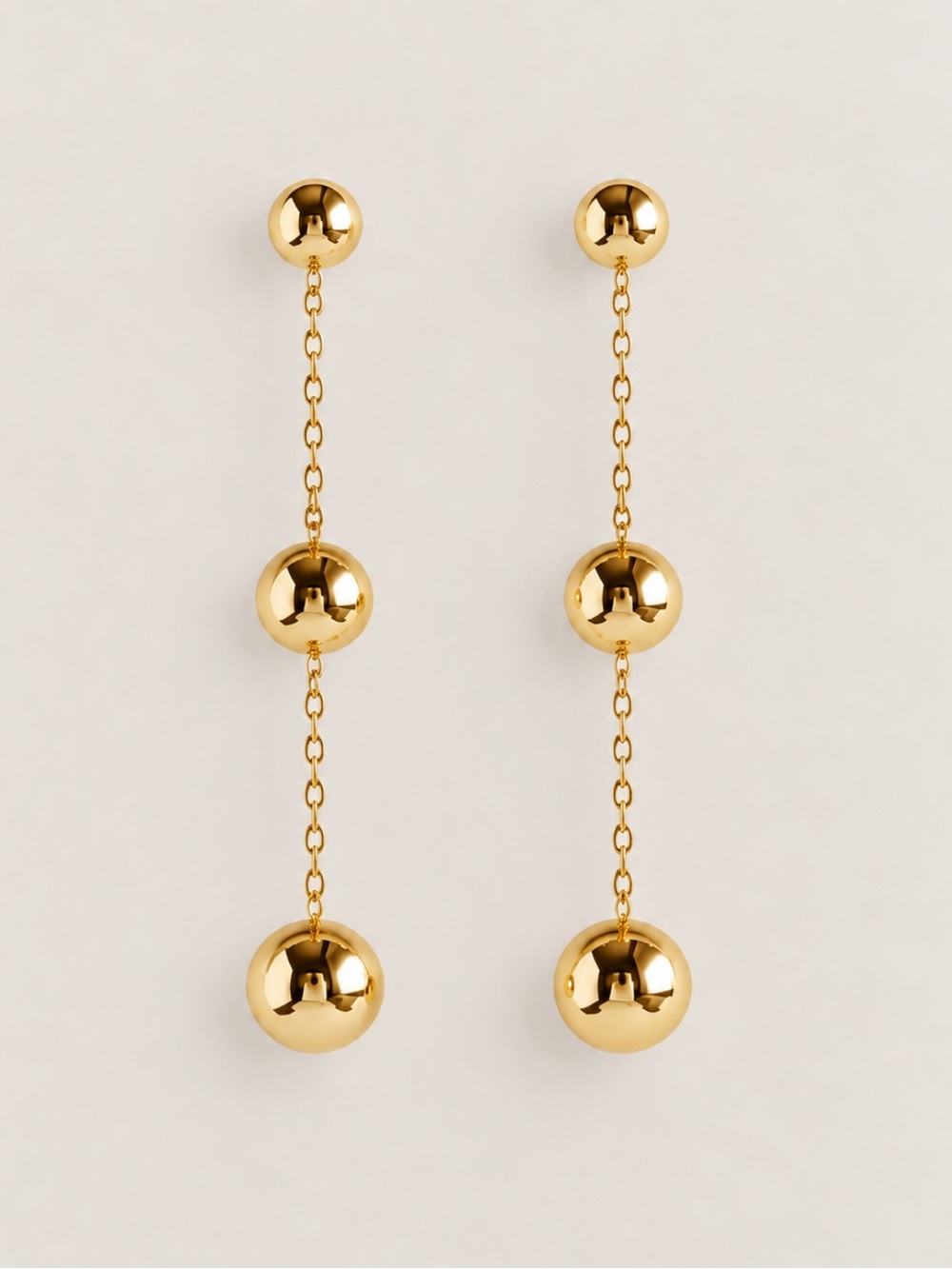 New! Classic Gold Beaded Drop Earrings (3048) NWOT